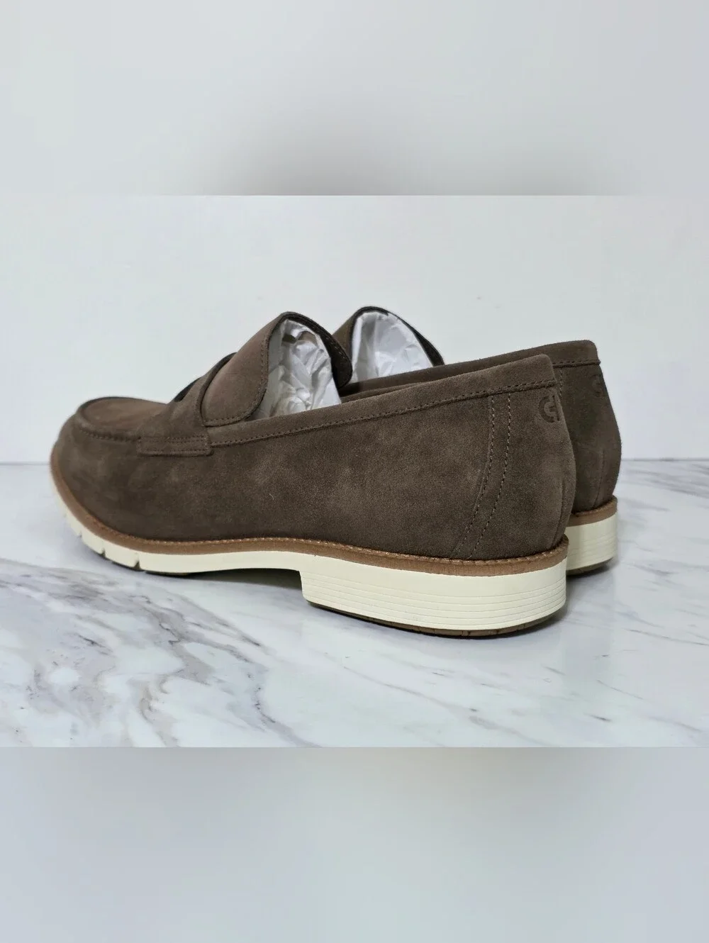 Cole Haan Brown Suede Slip-On Penny Loafers